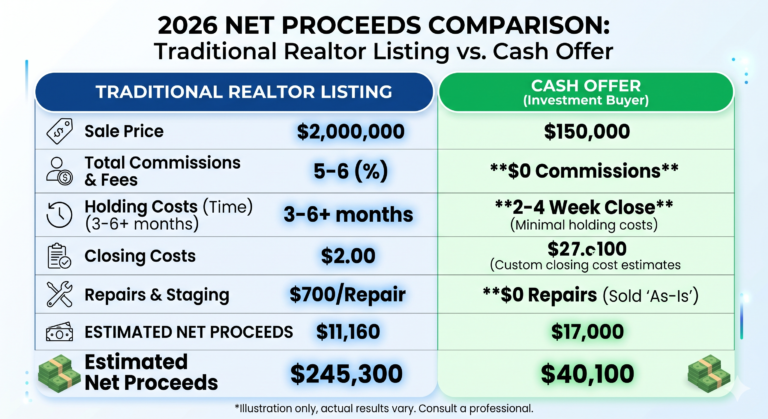 Cash Offer vs. Realtor Listing: 2026 Net Proceeds Comparison